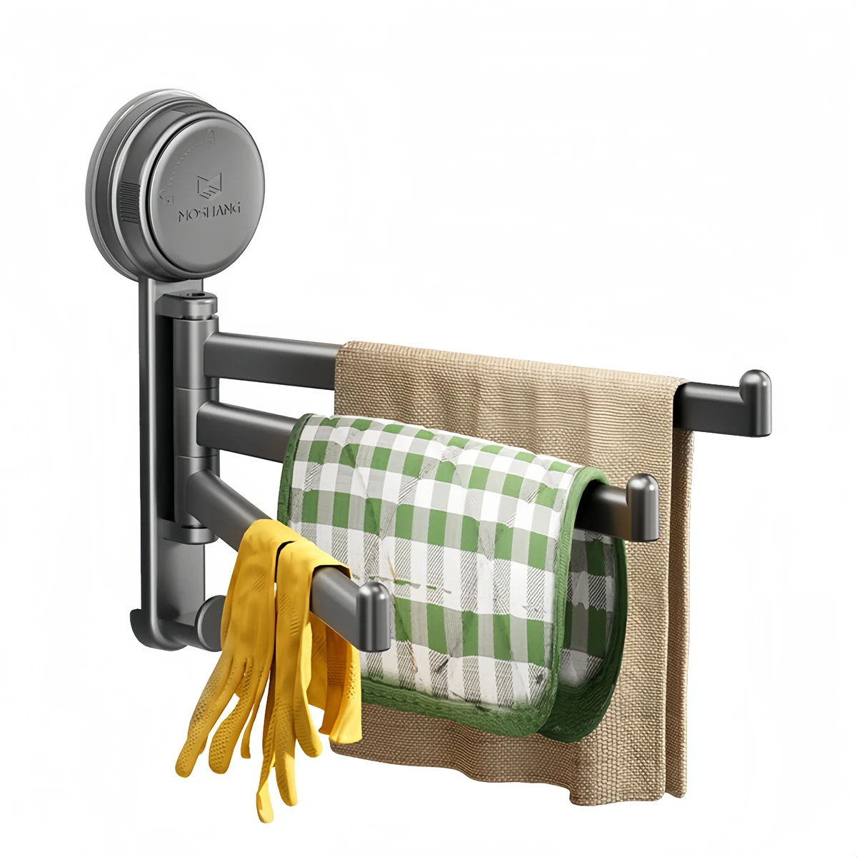 Space-saving Towel Holder Suction Cup Hanger Bathroom Organization 20x18cm Bathroom And Kitchen Use Compact Size