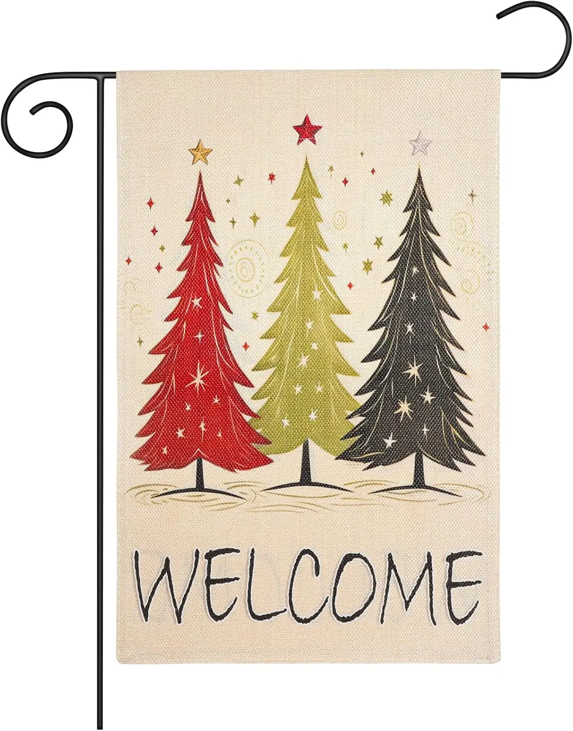 1 Pcs Christmas Trees Winter Garden Flag 12 x 18 Inch Vertical Double Sided Buffalo Plaid Merry Christmas Banner Yard Flag X SSL