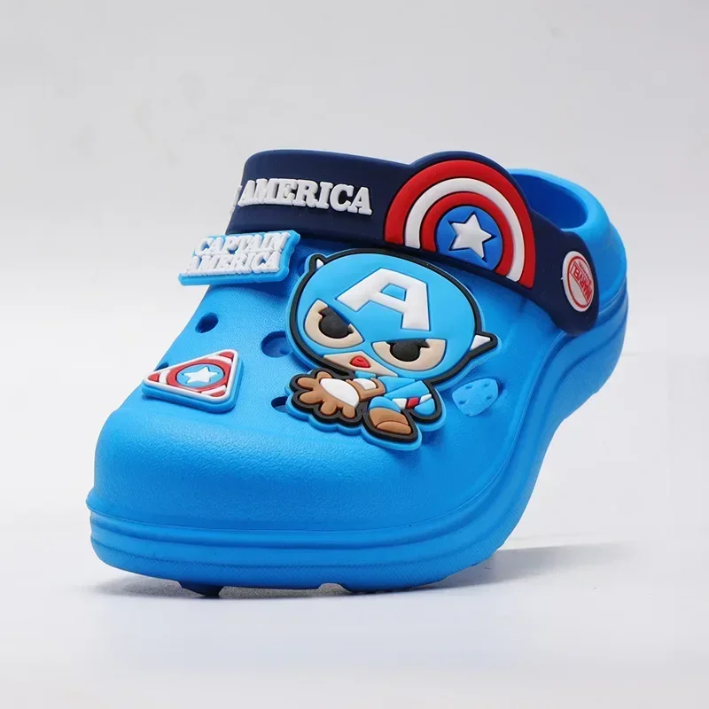 Kids Home Shoes Baby Boys Girls Summer Slippers Cartoon Iron Man Spider Man Captain America Sandals Kids Indoor Beach Sandals