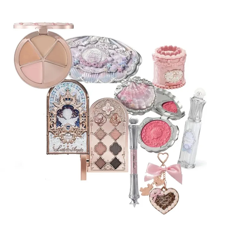 Flowerkaren maquillage coffrets cadeaux petit ange fard à paupières coquille bijoux glaçure à lèvres fard à joues fleur savoir l'ours doux Blush correcteur