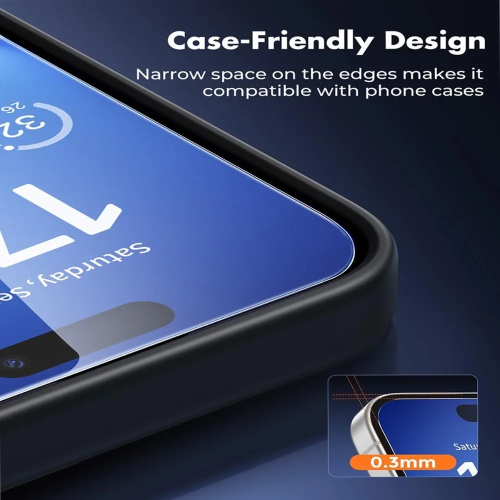 4 قطعة واقي شاشة فائق الوضوح لهاتف آيفون 17 16 15 14 Pro Air 13 12 11 Pro 16 15 14 Plus XR XS Max 9H زجاج مقسى صلابة