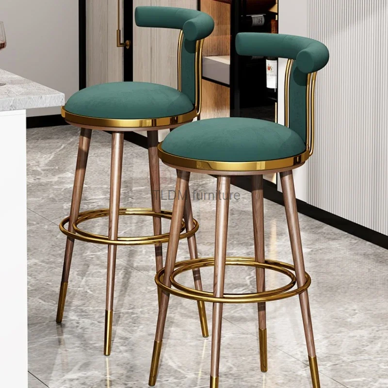 

Metal Modern Bar Chairs Velvet Kitchen Counter Outdoor Luxury Bar Chairs Nordic Living Room Height Barkrukken Furniture SR50BC