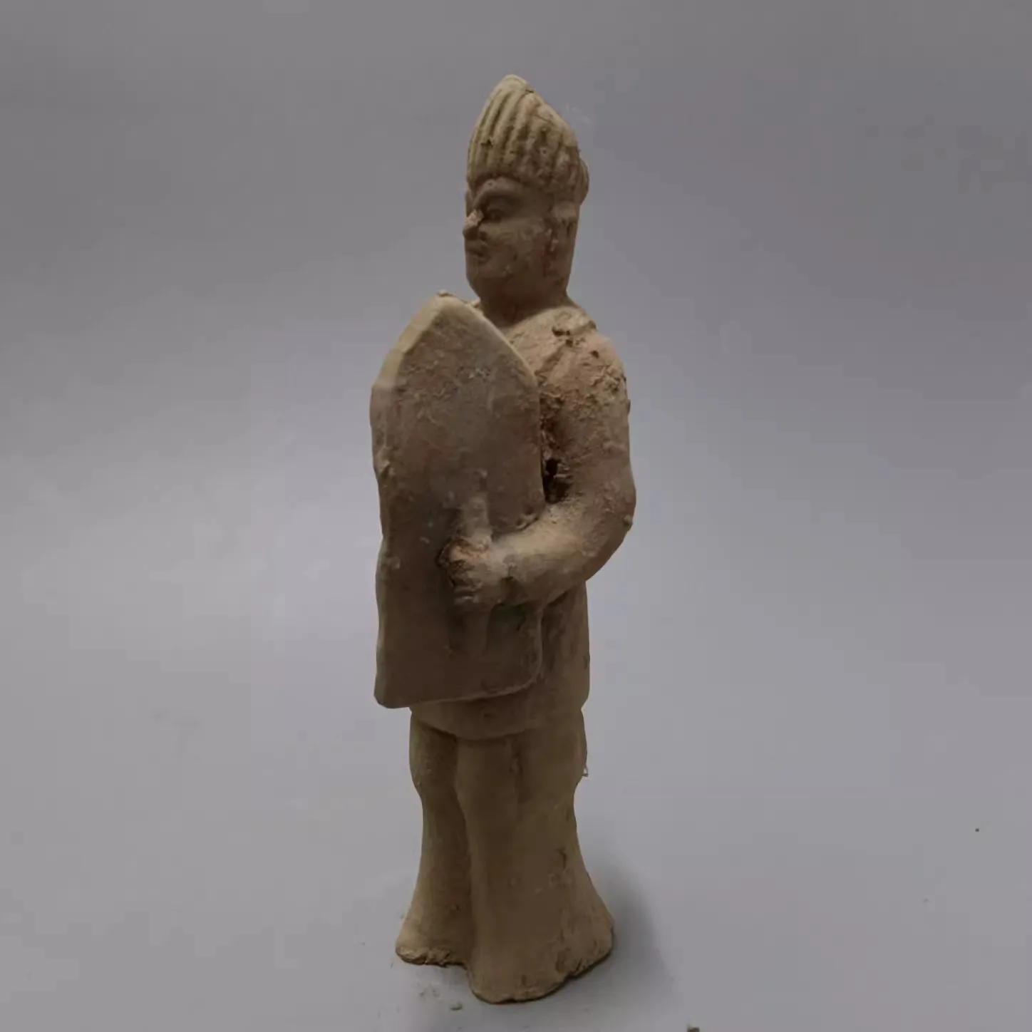 

Ancient pottery figurines from the Northern Wei Dynasty hold shield statues of warriors