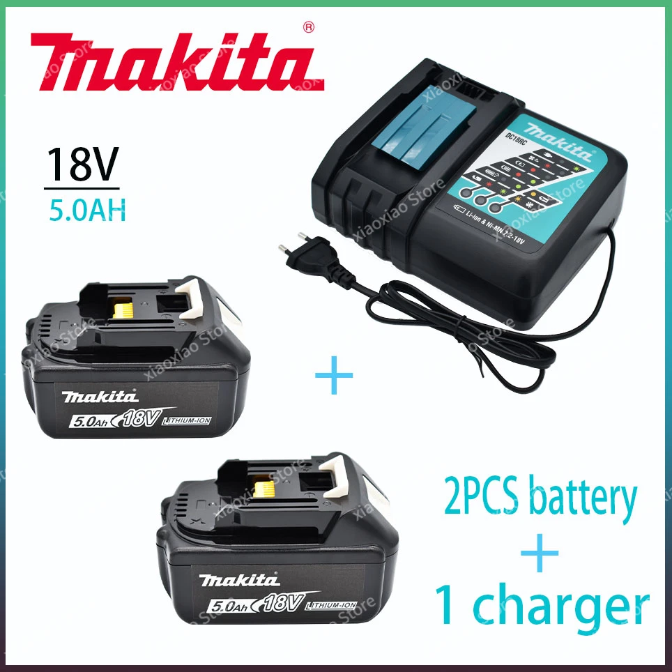 100% Original Makita 5.0Ah 18V Li-ion Battery Charger DC18RF BL1840 BL1830 BL1430BL1440 DC18RC Charging Tool With USB Port