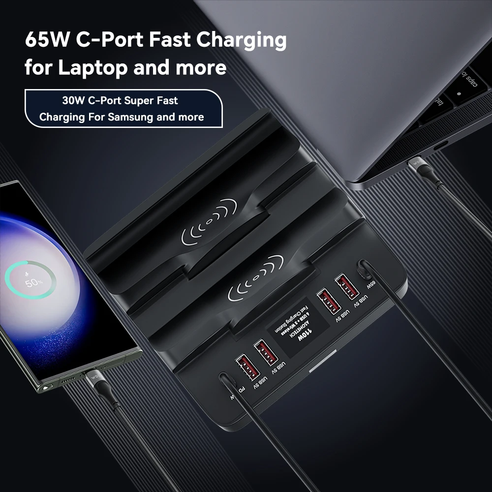 110W USB C Fast Wireless Charger QC3.0 PD PPS Type C Fast Charging Station Quick Charger for IPhone 13 / 14 Pro Max IPad HuaWei