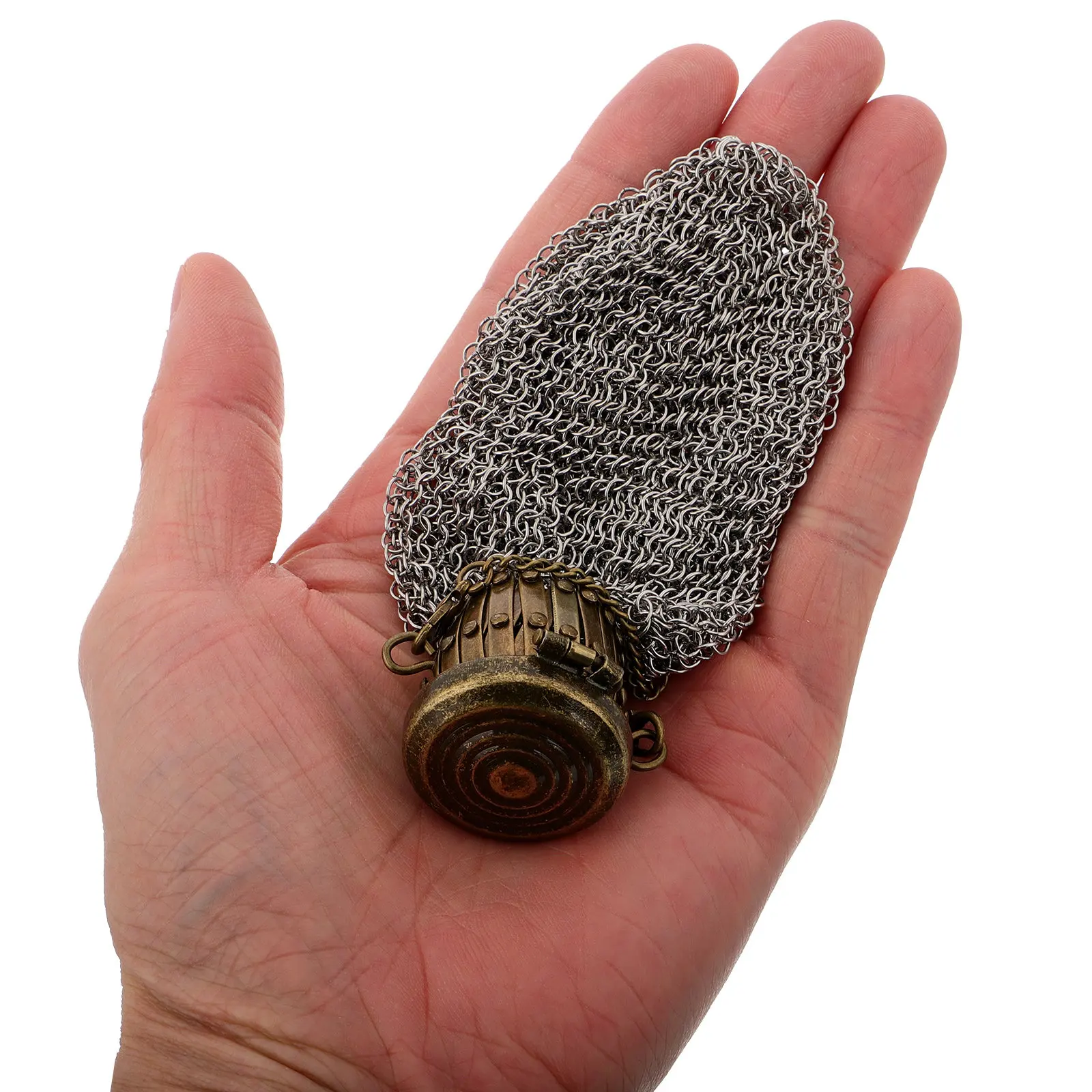 

Кошелек для монет с двойной сетчатой структурой и поворотной крышкой, ретро-дизайн, из нержавеющей стали, винтажный, для удобного хранения