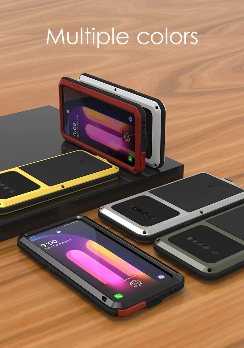 Love Mei Metal Tempered Glass Full Protective Cover For Lg V60 Cases Heavy Duty Armor Shockproof Waterproof Case