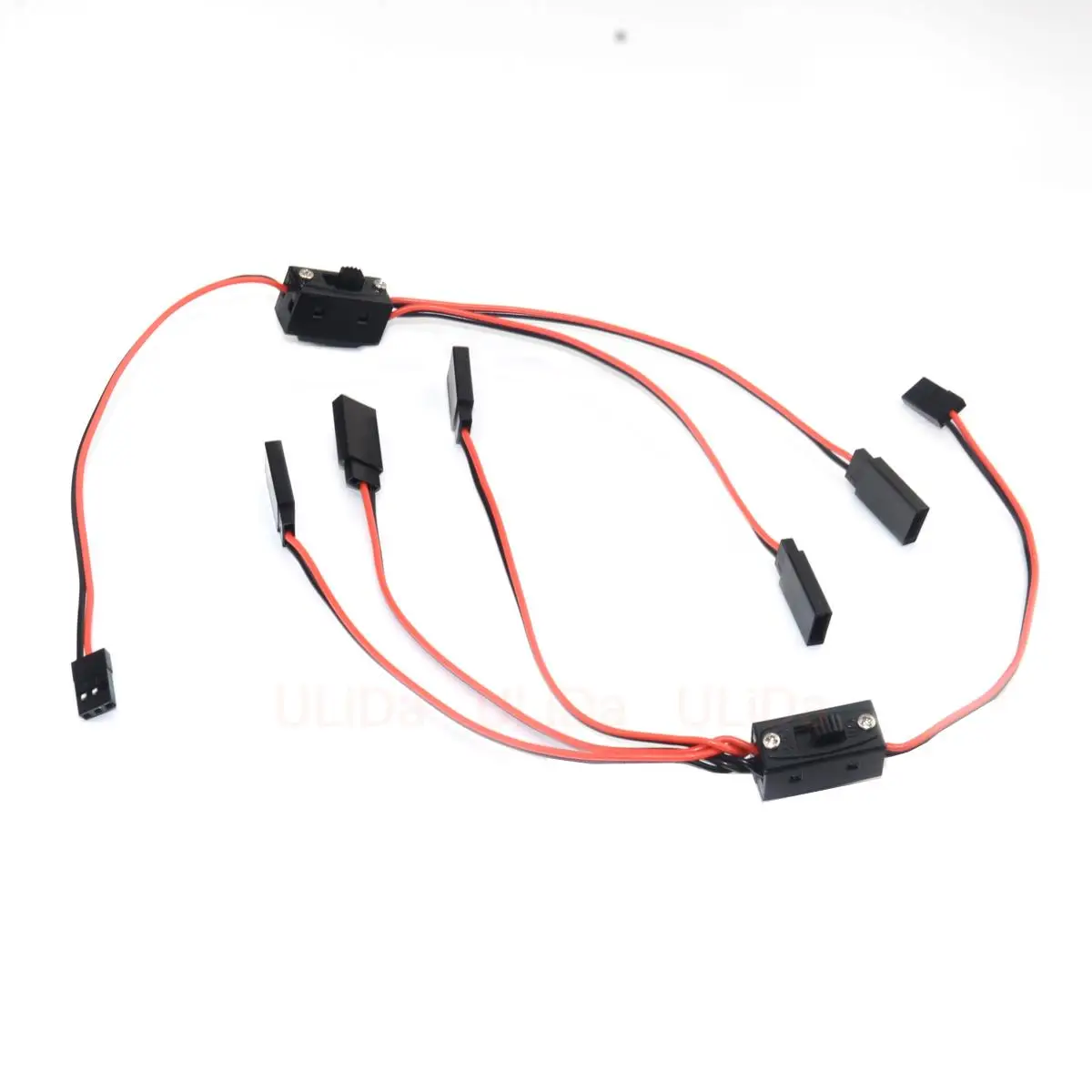 2/3/4 way LED Light On/off Controller Switch Y Cable for 1/10 TRX-4 SCX10 RC Car Light Group Channel Extension Wire