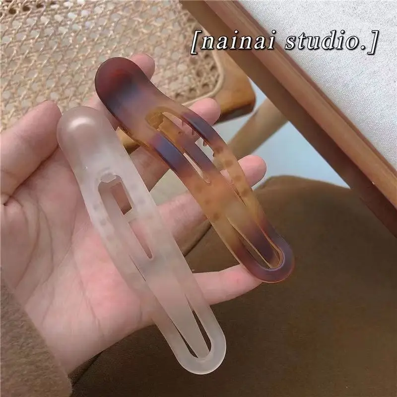 Frosted One-word Horizontal Clip Large Duckbill Clip Korean Hairpin Simple Temperament Shark Clip Female Online Influencer Head