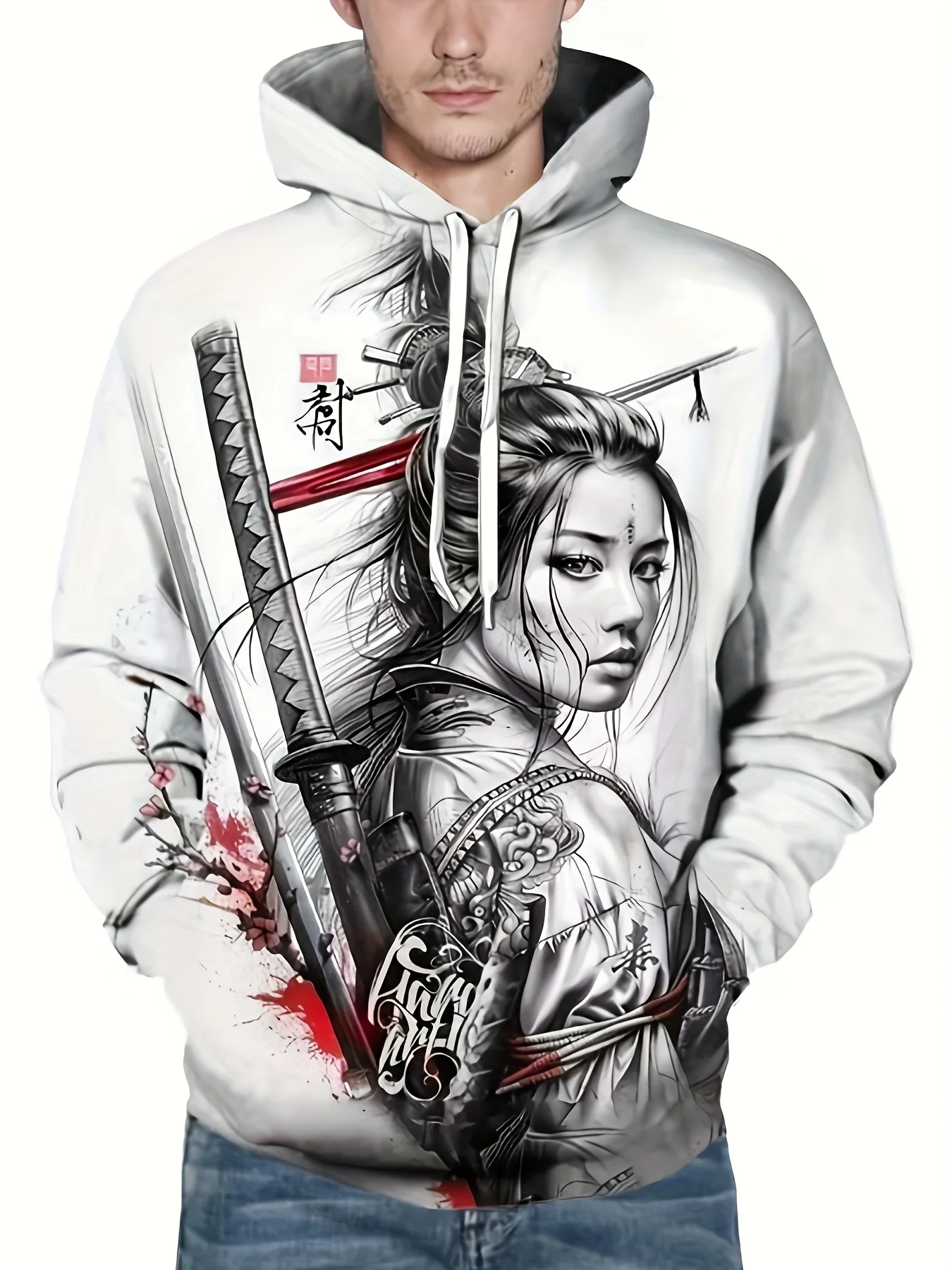 

Japanese Samurai 3D Print Men's Hoodie Top Hip Hop Trend y2k Clothes Fashion Loose Pullover Autumn and Winter Casual Sweatshirts