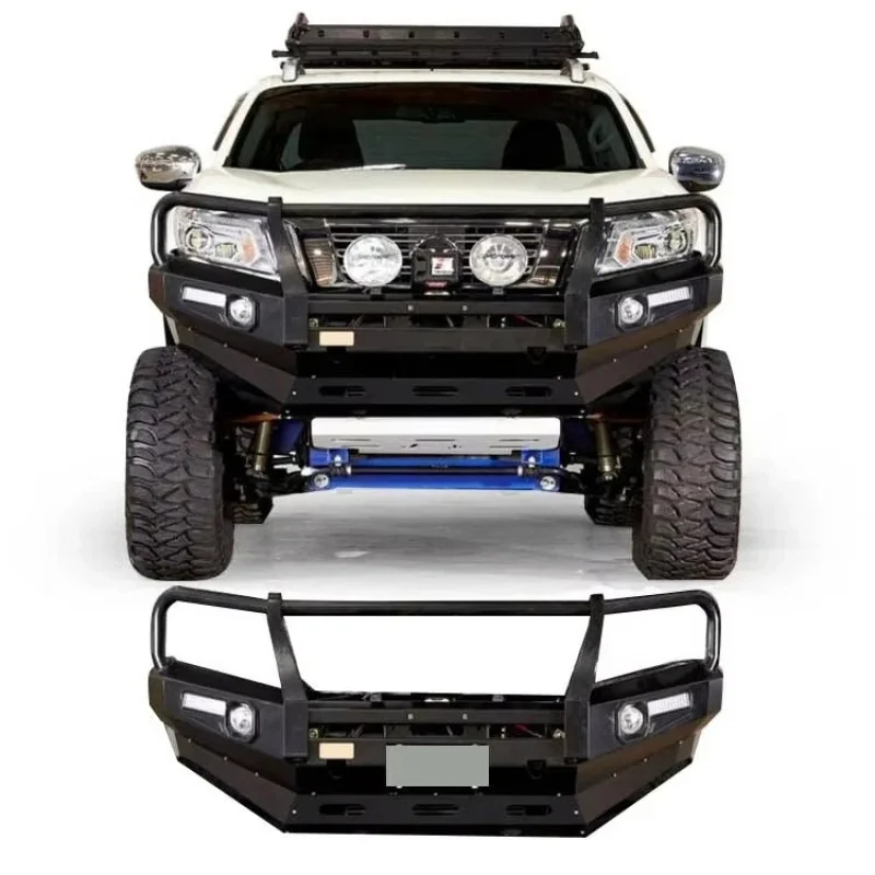 4WD Offroad Front Winch Bull Bar Rear Bumper With Spare Tire & Fuel Can Bracket LC79 Pickup Accessories