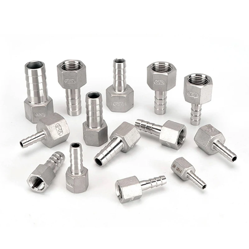 8/10/12/13/15/20/25mm Hose Barb Straight Connector 1/4＂3/8＂1/2＂3/4＂BSP Female 304 Stainless Steel Pipe Fitting Coupler Adapter