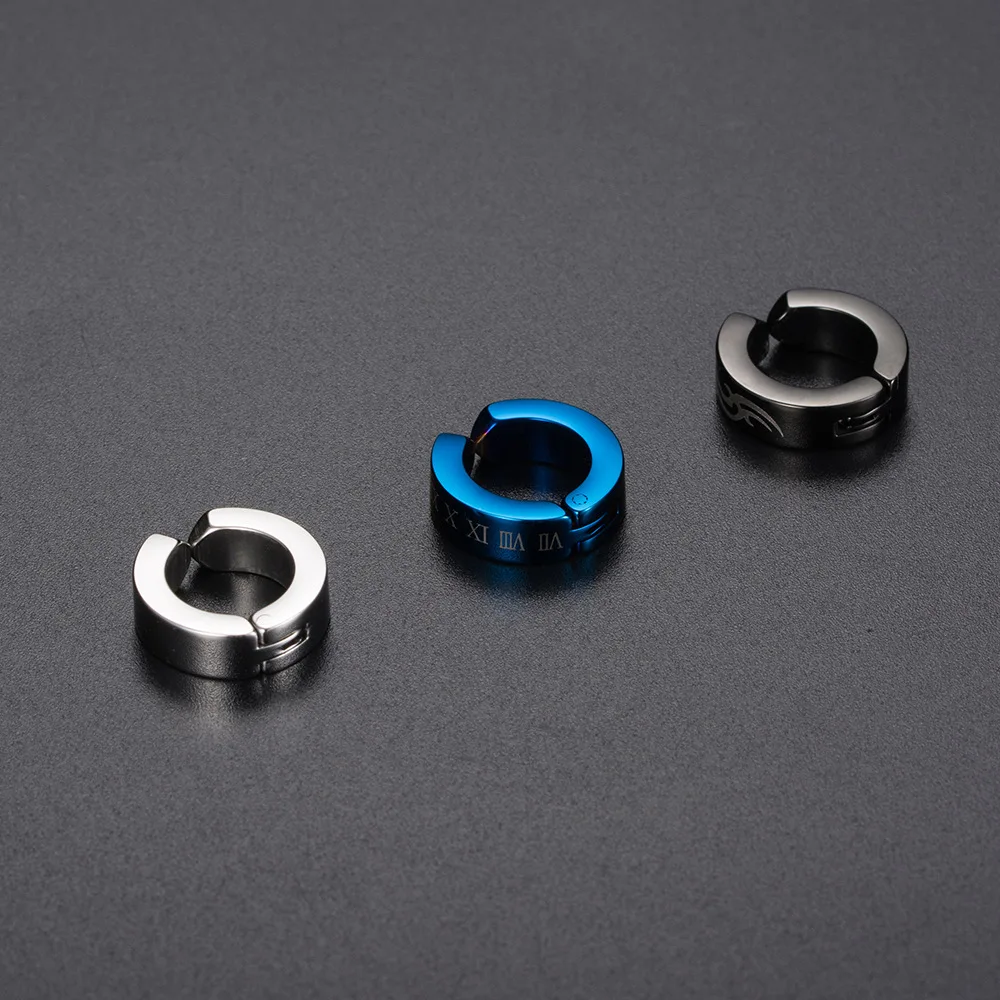 Titanium Steel Ear Buckles No Through Holes Clip Earrings Hip-hop Trendy Boys Handsome Shiny Earrings Fashion Jewelry