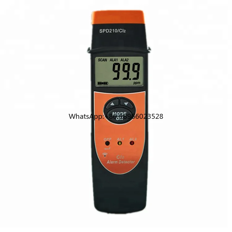 Portable CL2 Chlorine Detector 0~100PPM CL2 Gas Analyzer 0.1PPM Precise LCD Chlorine Tester Meter Sound Light Alarm Backlight