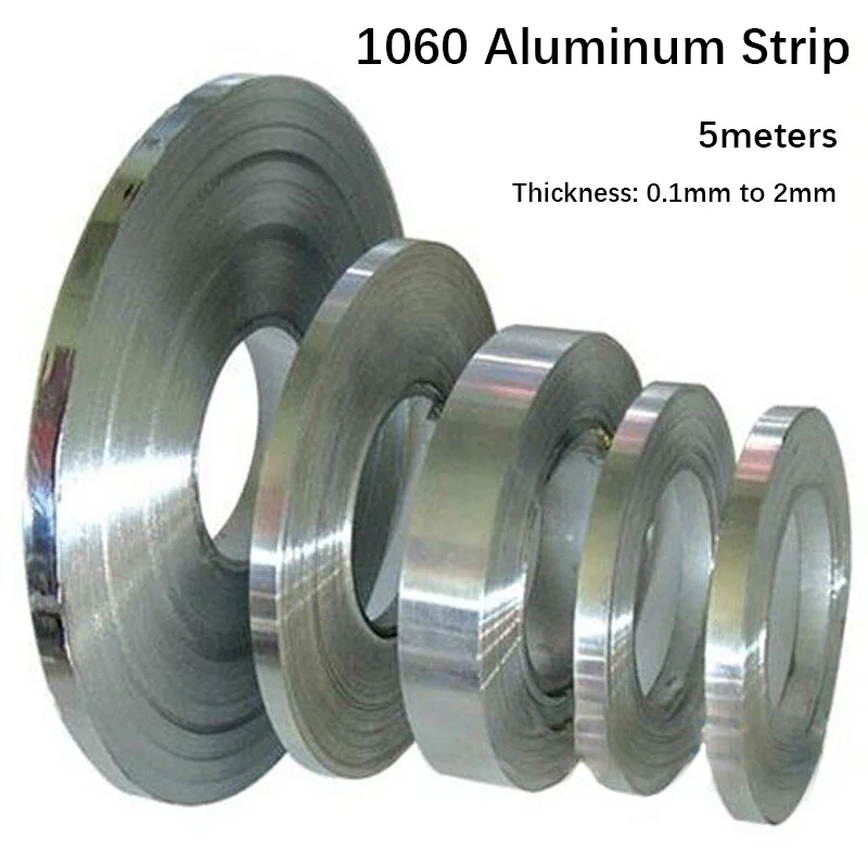 5 Meters 1060 Aluminum Strip Roll 0.1-2mm Thickness 10-100mm Width Pure Aluminium Tape Foil Sheet for DIY Industrial Repairs