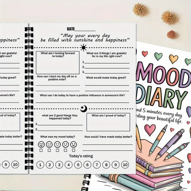 Emotional Journal A5 Spiral Notebook 5-Min Daily Mood Tracker for Anxiety Relief Stress & Mental Clarity Planner 4 Emotional Journal A5 Spiral Notebook 5-Min Daily Mood Tracker for Anxiety Relief Stress & Mental Clarity Planner 4