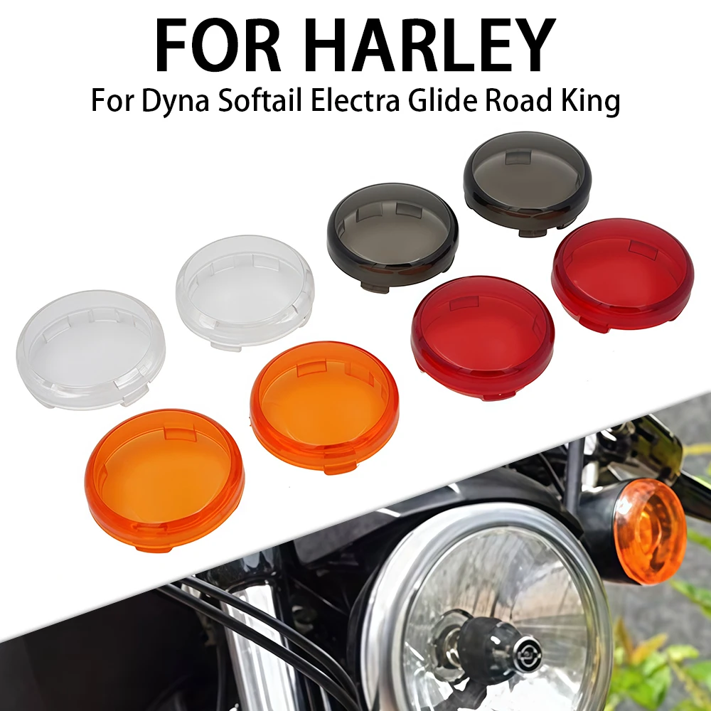 Motorcycle Smoke Turn Signal Light Lens Cover Indicator Guard Fit For Harley Road King Dyna Softail Sportster 883 1200