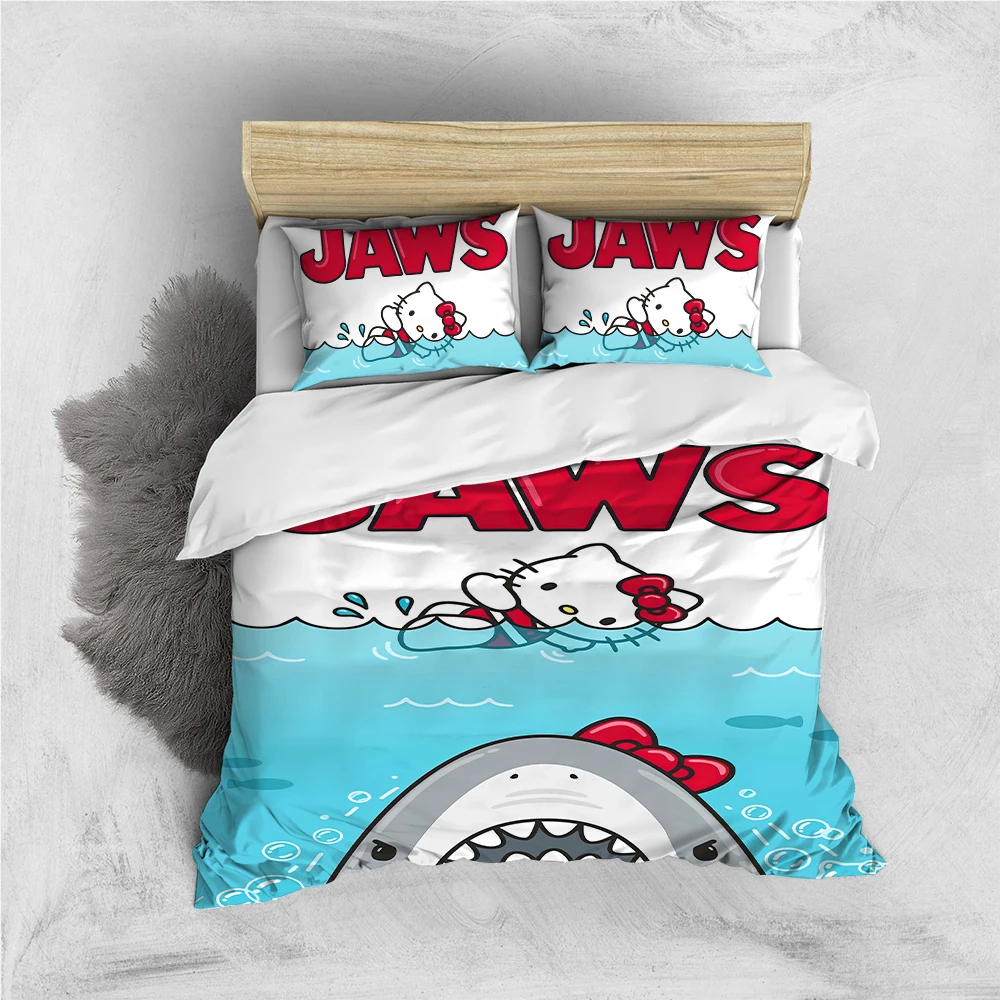 

Комплект постельного белья H-Hello Kitty: милый дизайн, мягкий хлопок, 3 предмета, для дома и общежития, подарок для студентов