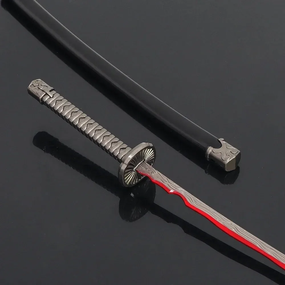LLavero de ríos de sangre Okina de 26cm, juego ER periférico 1:6, juego de espada Katana emergente, réplica en miniatura, equipo de adorno para el hogar, juguete