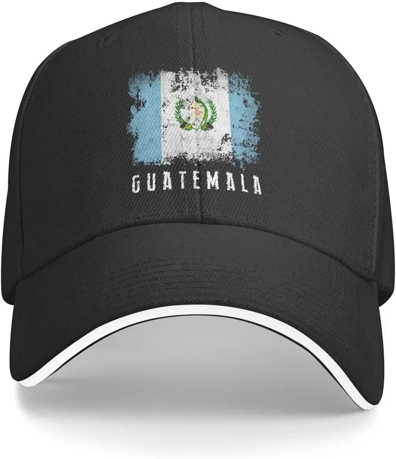 Flag Guatemala Hat Adult Adjustable Mountaineering Classic Washed Casquette Cap Hat for Outdoor Black