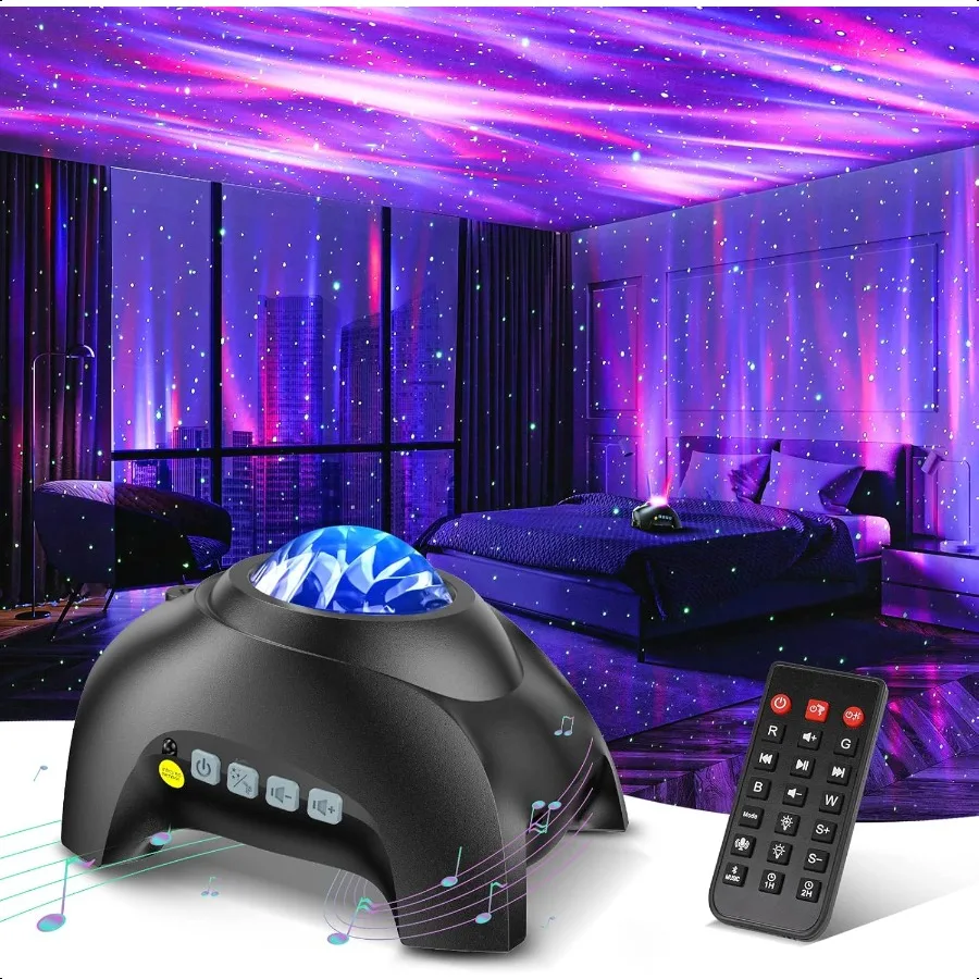 Northern Galaxy Light Aurora-projector met 33 lichteffecten LED-sterprojector voor slaapkamer Nebula Lamp Afstandsbediening Wit Nee