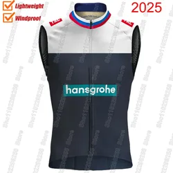 Team Hansgrohe Cycling Vest 2025 Wind Vest Slovenia Primoz Roglic Windproof Road Bike Jersey Sleeveless Clothes MTB Gilet