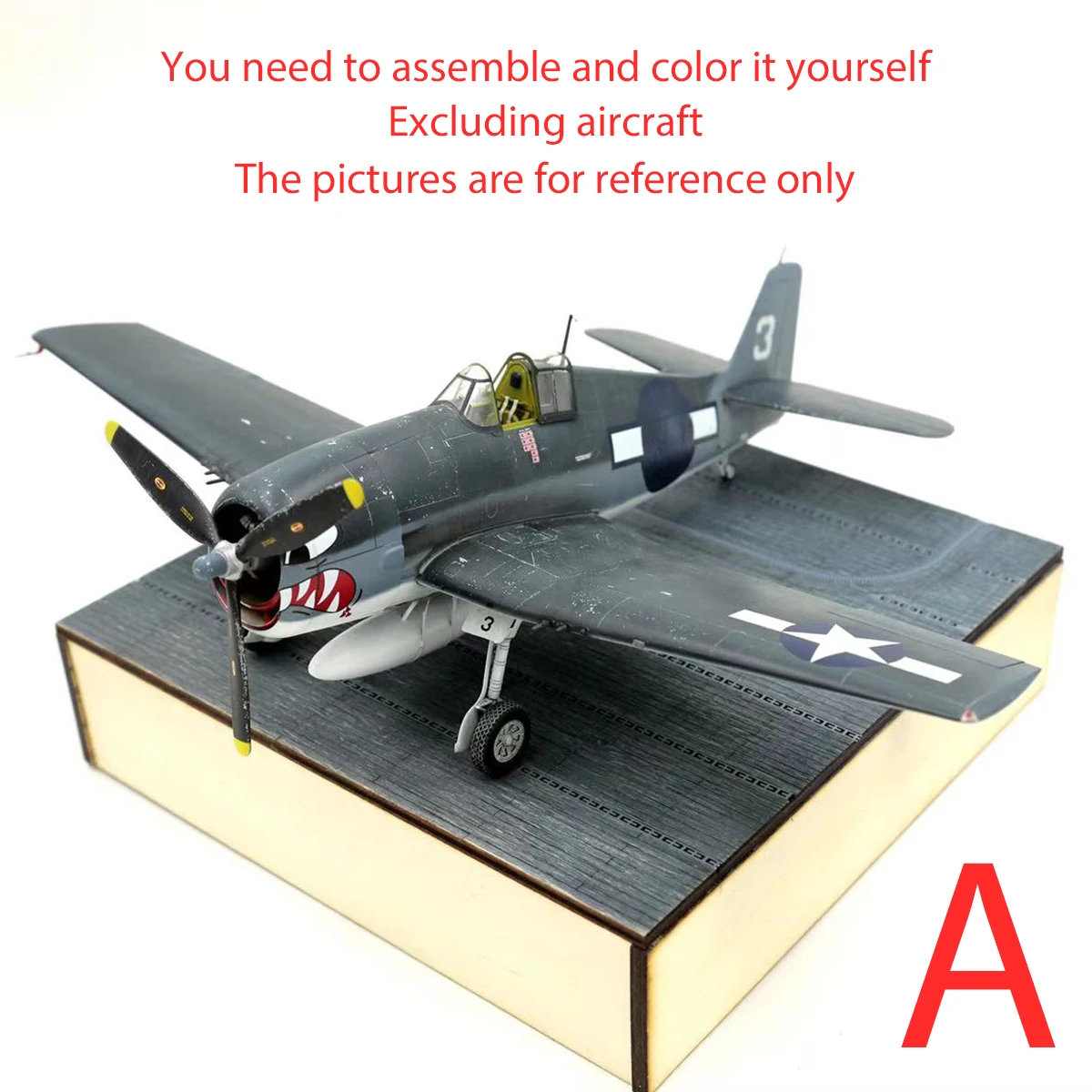 Flugzeugträger-Deck aus Holz zum Zusammenbauen, Ausstellungsständer, Flughafen-Miniatur-Bauteile, Diorama-Modellbausatz im Maßstab 1/48 1/72 – Detail 2
