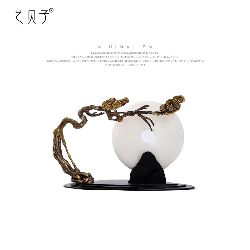 

New Chinese antique jade wall ornament model room living room entrance soft decoration home decoration welcome pine artwork