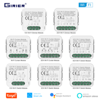GIRIER Tuya Smart WiFi Light/Curtain/Dimmer Switch Modules Support 2 Way Control Works with Alexa Hey Google Alice No Hub Needed