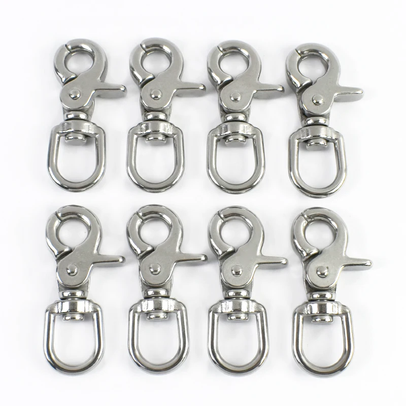 

1-5Pcs 65mm 304 Stainless Steel Swivel Lobster Clasp Trigger Snap Hook Metal Backpack Buckle Dog Leash Key Ring Carabiner Clip