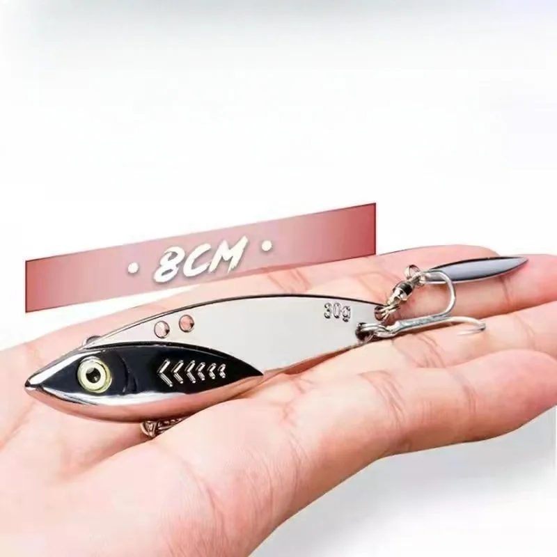 3 peças de iscas metálicas VIB de 5g–30g para pesca em água doce e salgada – Iscas de longo alcance para pesca de robalo, peixe-preto e grouper.