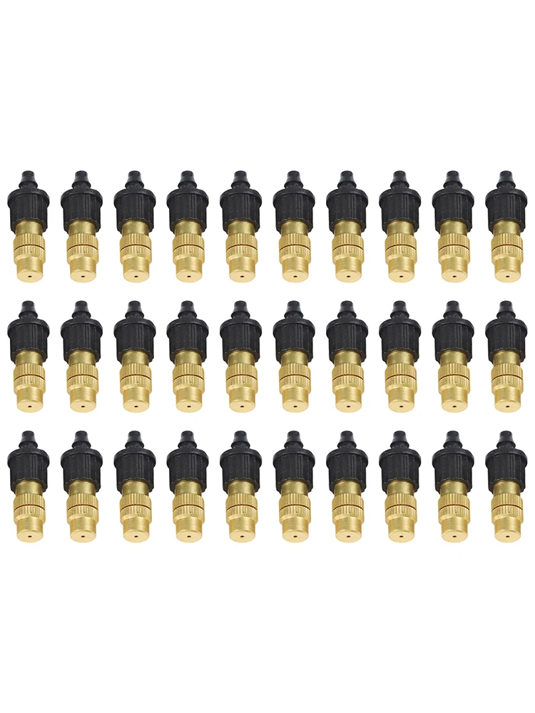 /30 /Pcs /Adjustable Brass Misting Nozzle Set For Garden Watering Greenhouse Cooling And O'utdoor Irrigation System Accessories