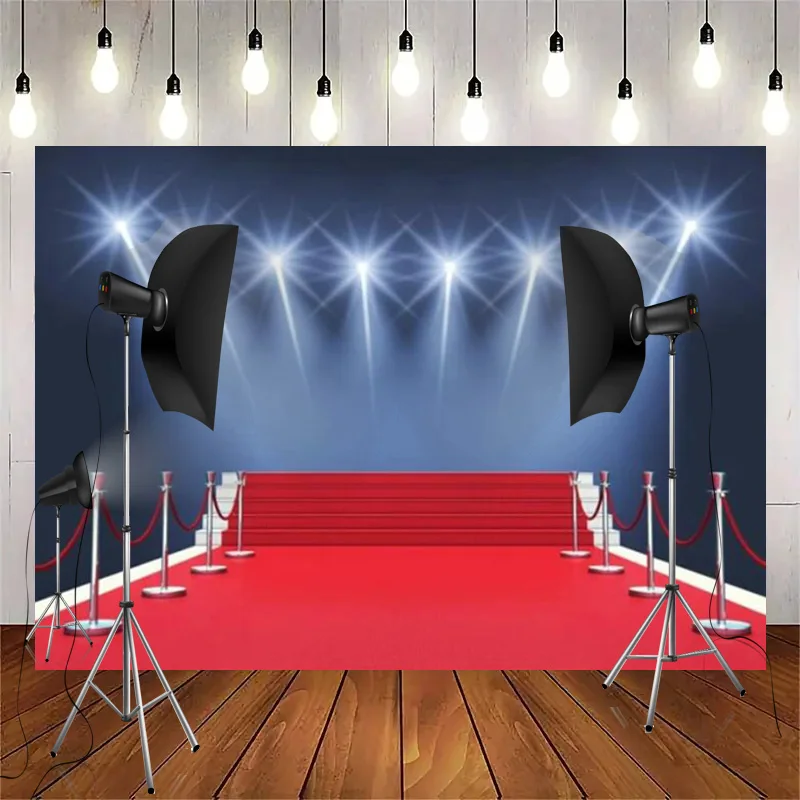 Theater Stage Photography Backdrops Classic Velvet Red Curtains Background Business Evening Speech Birthday Party Photo Props