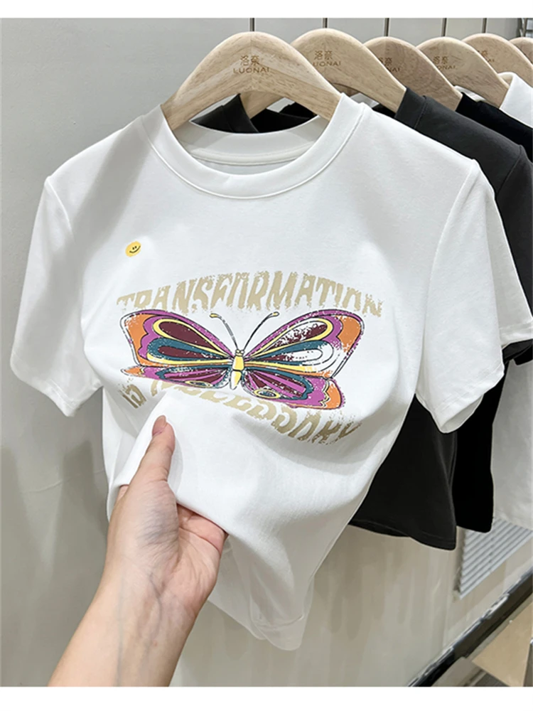 

Summer Women T Shirt T-Shirt Woman Clothes Tops Tshirt Female Crop Top Tees Y2k Para Mujer Ropa De Mujer Roupas Feminina Traf