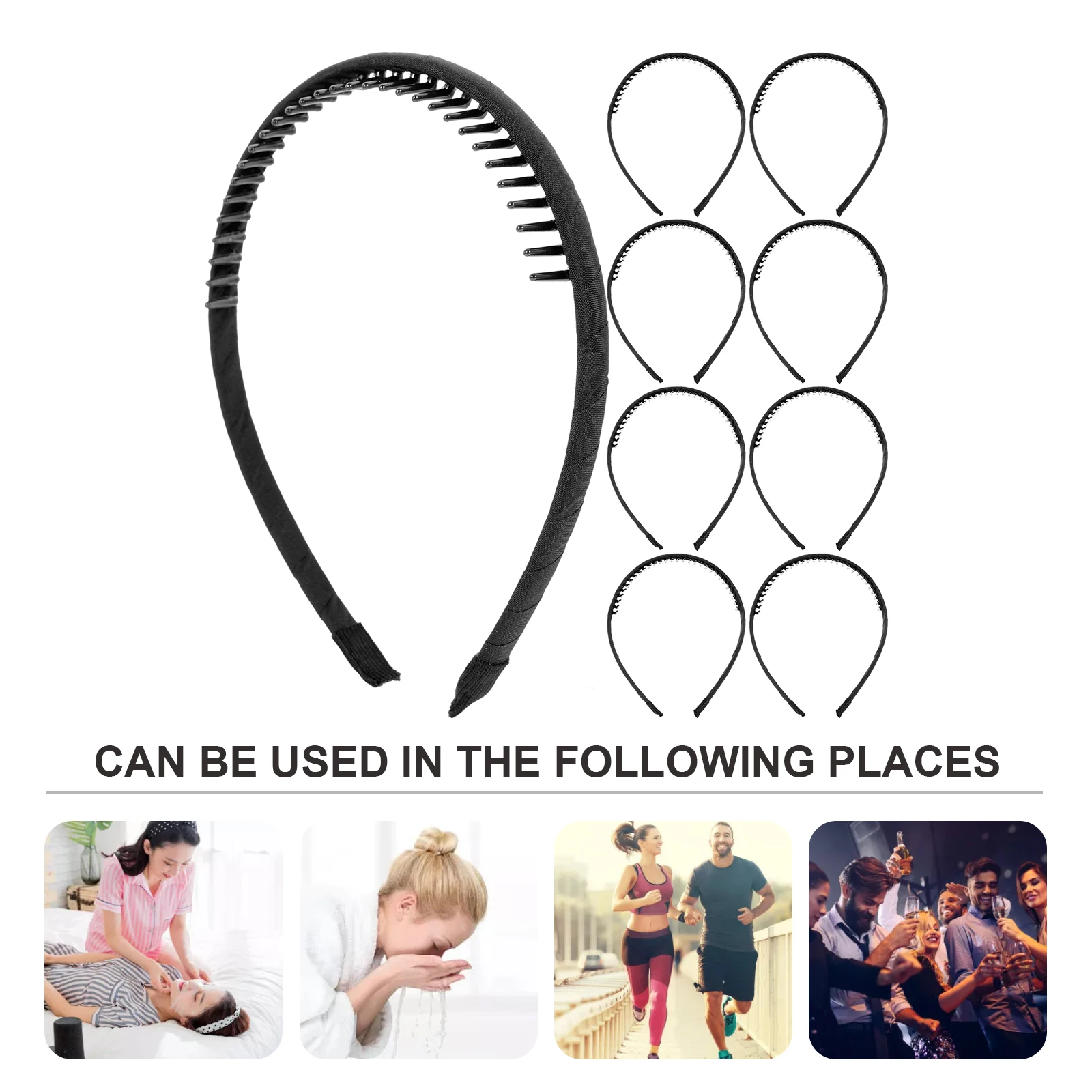 

18pcs Fine Headbands Teeth Comb Cloth Non-Slip Hair Hoops Lightweight Comfortable Women Girls Party Banquet Accessory Unique