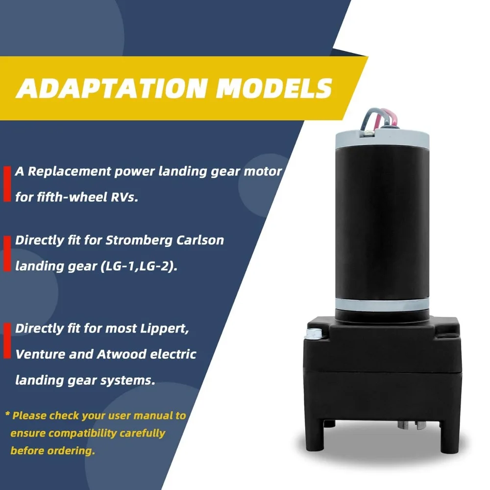 142178 , Motor Roda Pendaratan Roda Kelima RV Kompatibel dengan Venture Lippert, Motor Roda Pendaratan Pemasangan Universal untuk Atwood