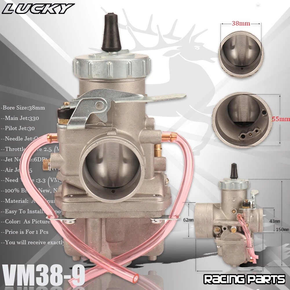 Motorcycle Carburetor For Mikuni VM38 38mm VM38-9 VM Series Round Slide Carburetor 2 Stroke Carb 42-6025 13-5006