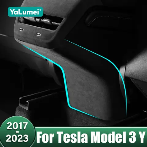 ABS Car Anti Kick Trim Rear Console Center Conditioner Vent Outlet Frame For Tesla Model 3 Y 2017 2018 2019 2020 2021 2022 2023