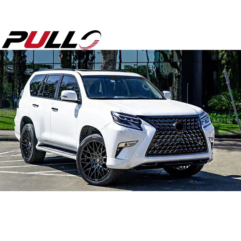 مجموعات هيكل السيارة لـ GX460 2010-2020 الترقية إلى نمط 2021 مع المصد الأمامي الخلفي الجمعية مصبغة هود الحاجز المصابيح الأمامية #4