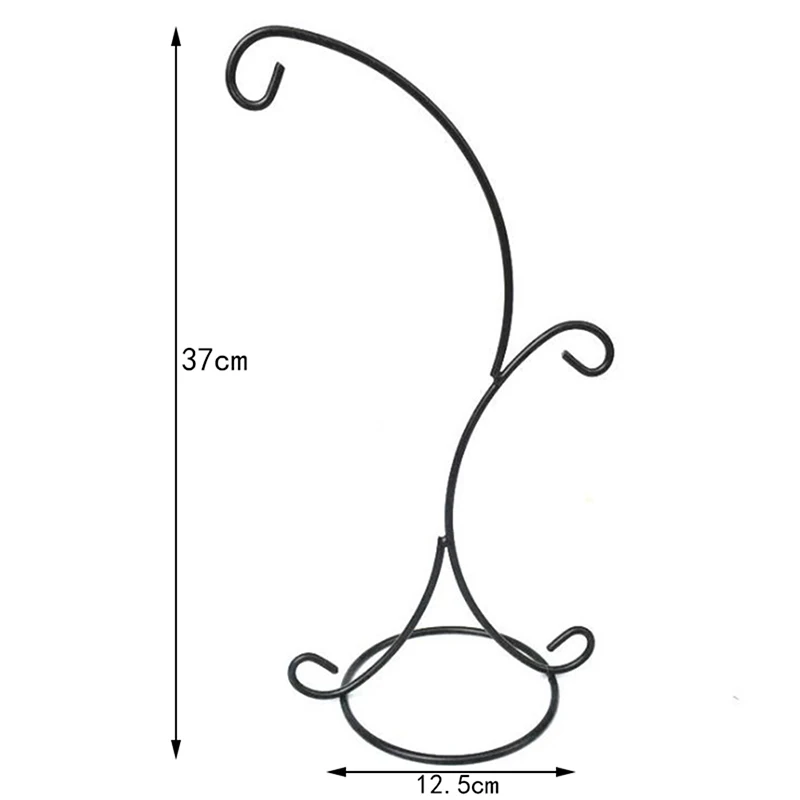37CM Double Hook Metal Iron Candlestick Candle Holder Plant Glass Bottle Display Stand For Wedding Party Home Tabletop Ornament