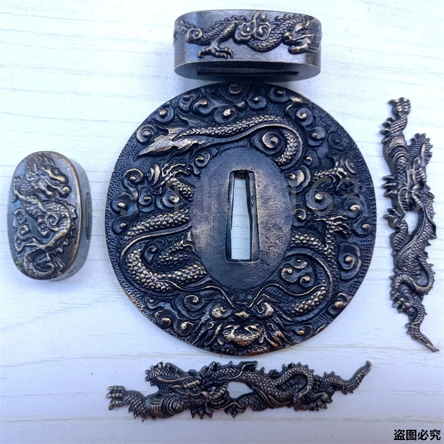 Very Nice Alloy Tsuba Guard Handguard Fuchi Kashira Kenuki Apply To For Japanese Samurai Feal Sword Parts Katana Fittings New