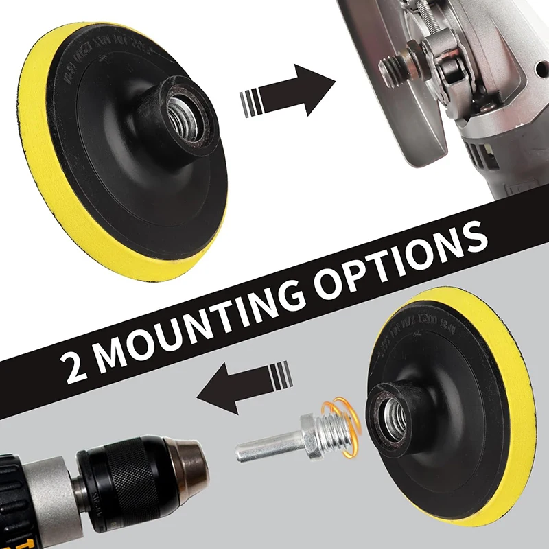 3/4/5/6/7 Inch M10 M14 Backing Pad Sanding Holder Disc Hook and Loop Polishing Backer Plate Drill Rod for Polisher Grinding Tool