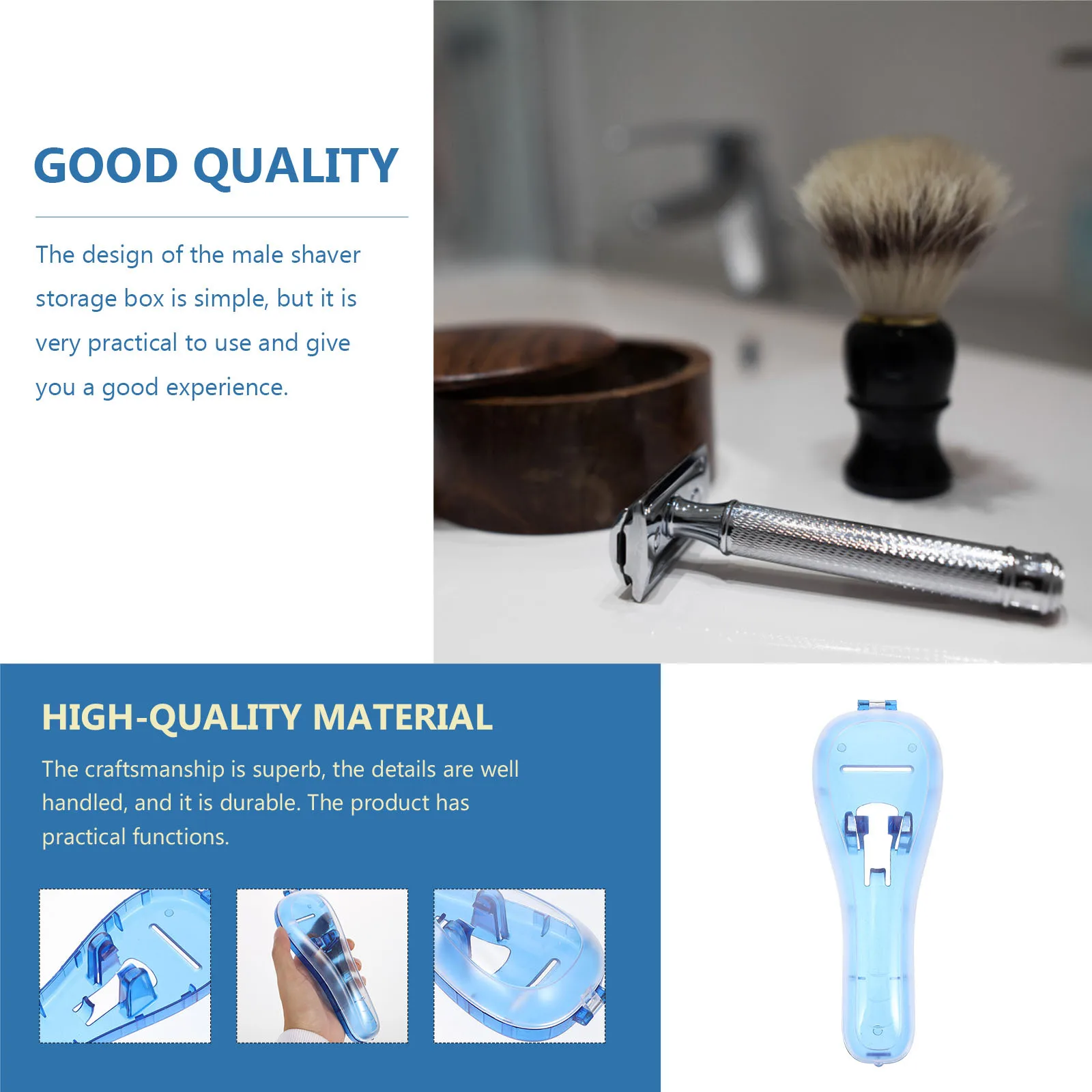 

Razor Storage Box Portable Shaver Case Men's Razor Protective Holder Travel Use Male Shaver Organizer Portable Lightweight
