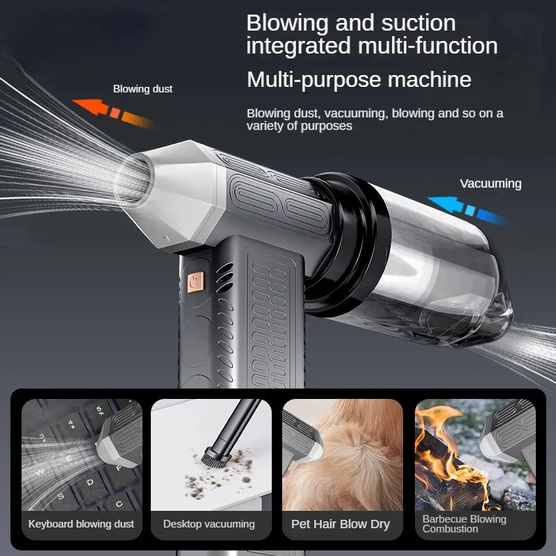 130000RPM Cleaning Car VacuumTurbofan Air Blower Air gun Mini Turbo Jet Fan Brushless Motor Handheld Duct Fan Portable Charging image 2