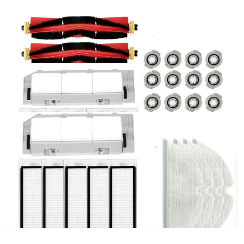ผ้าซับกรอง Hepa Part 2 X ลูกกลิ้งหลักแปรงด้านข้างสําหรับ Roborock S50 T7pro T6 P5 S5