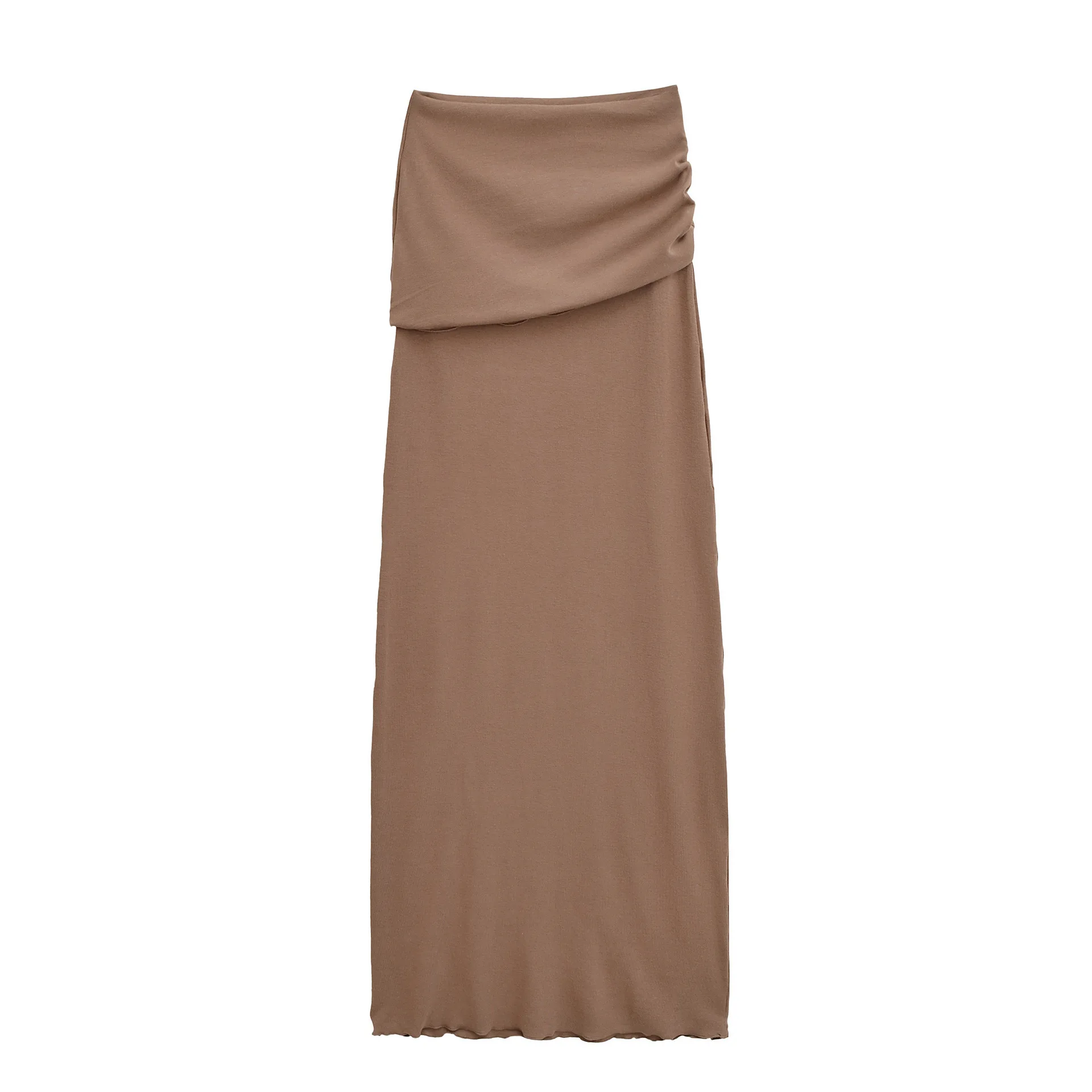 American Style Hot Girl Sexy High Waist Bodycon Midi Skirt Pure Desire Style Turn Waist Skirt Mature Lady Slim Fit Slimming VOB6