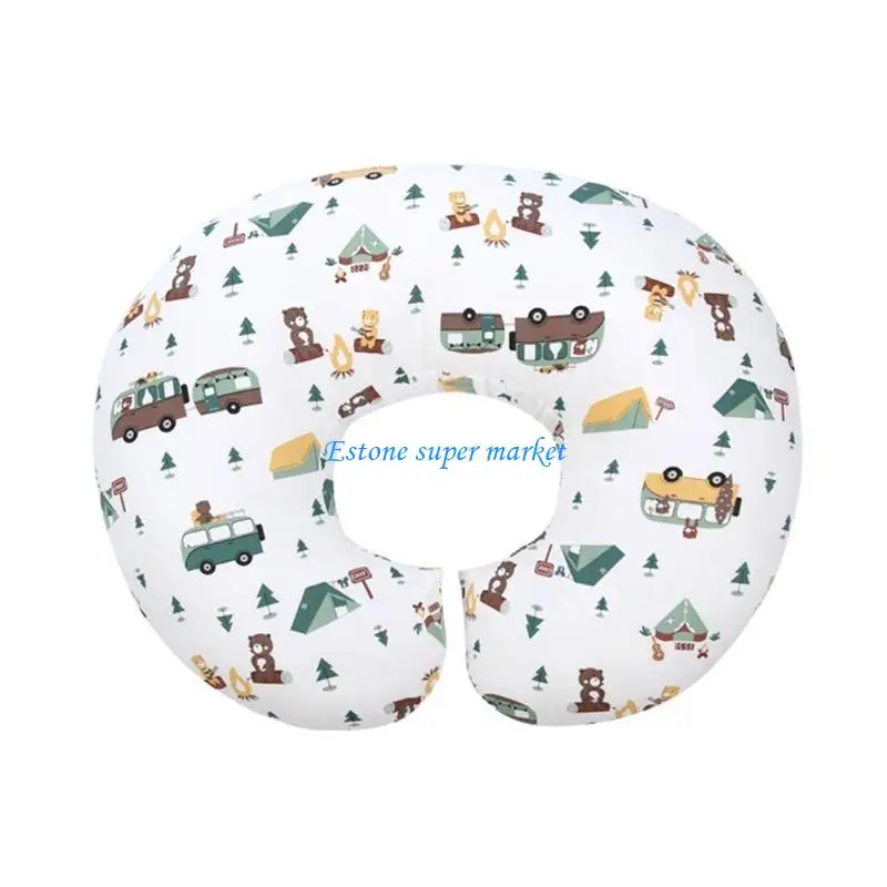090B Cotton Blend Nursing Pillow Baby Feeding Pillow Soft for Infant Feeding Support