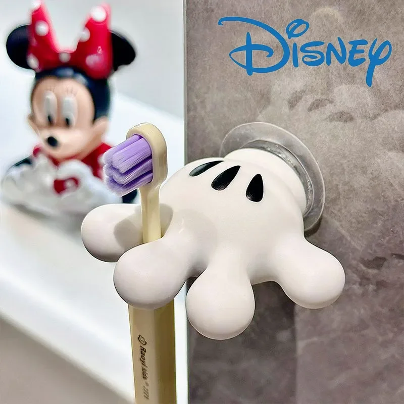 Disney mickey dos desenhos animados palma ventosa banheiro escova de dentes toalheiro titular copo multifuncional cabo dados armazenamento gancho