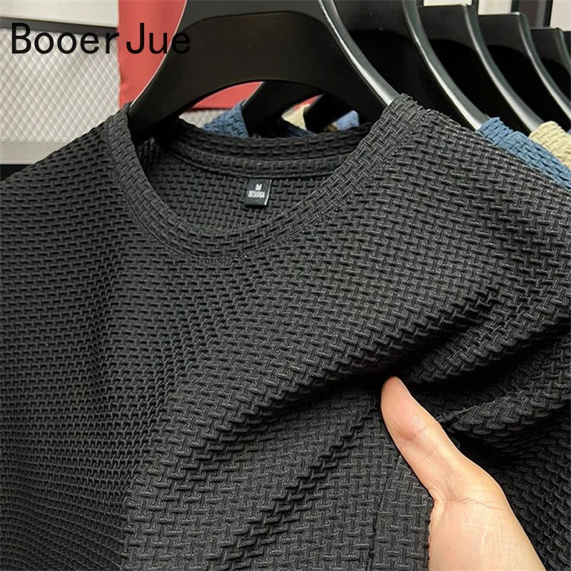 High End Ice Silk Mesh T-shirt Men's Short Sleeve Round Neck Tshirt Man Summer Half Sleeve Men Thin Solid Color Sports Tees Tops image 5