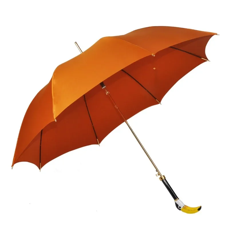 

Carbon fiber business gift umbrella long handle large double umbrella wholesale enamel color toucan